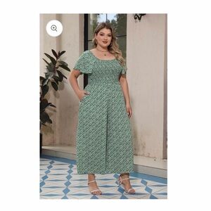 Chic Green Floral Jumpsuit